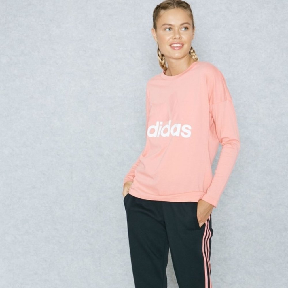 Adidas longs leeve top peachy pink - Picture 1 of 4